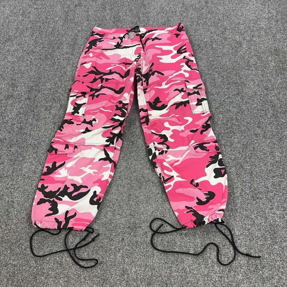 Rothco Pants Womens XS Pink Camo Cargo Straight Leg Twill Utility Casual